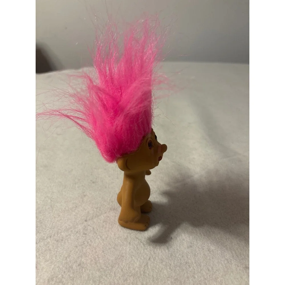 Vintage 1991 TNT Troll Doll Pink Hair Red Eyes Tongue Out 3 Inch Collectible Toy